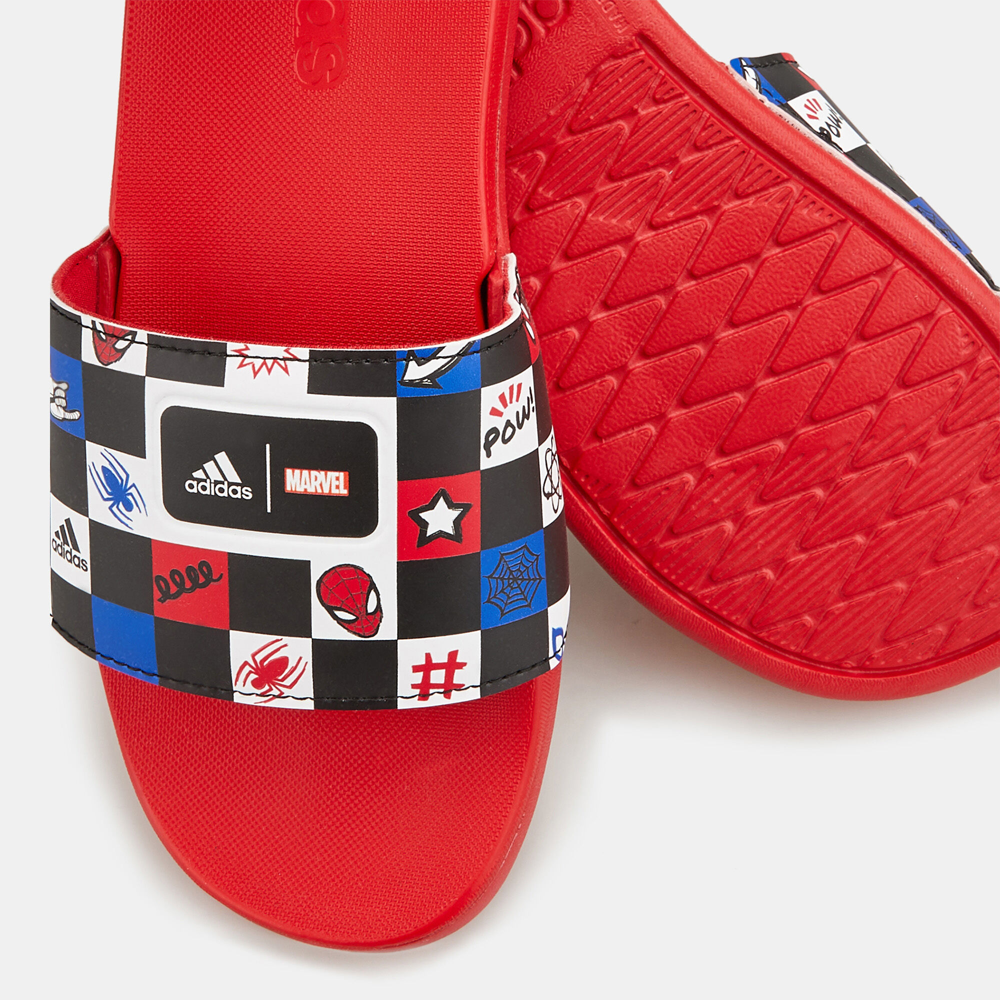 Kids x Disney Adilette Comfort Spider Man Slides Red adidas in KSA SSS