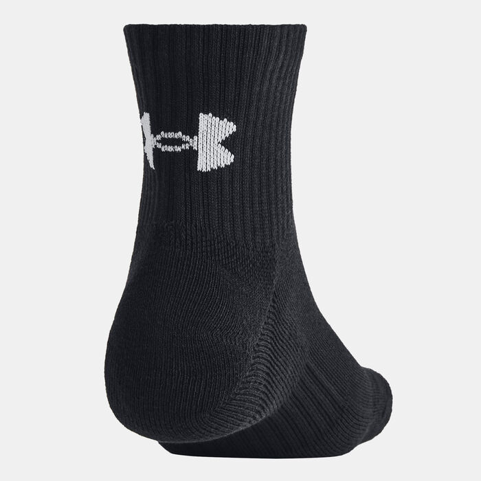 Under Armour Training Cotton Quarter-Crew Socks (3 Pairs) Black Under Armour Training Cotton Quarter-Crew Socks (3 Pairs) Black image number 1