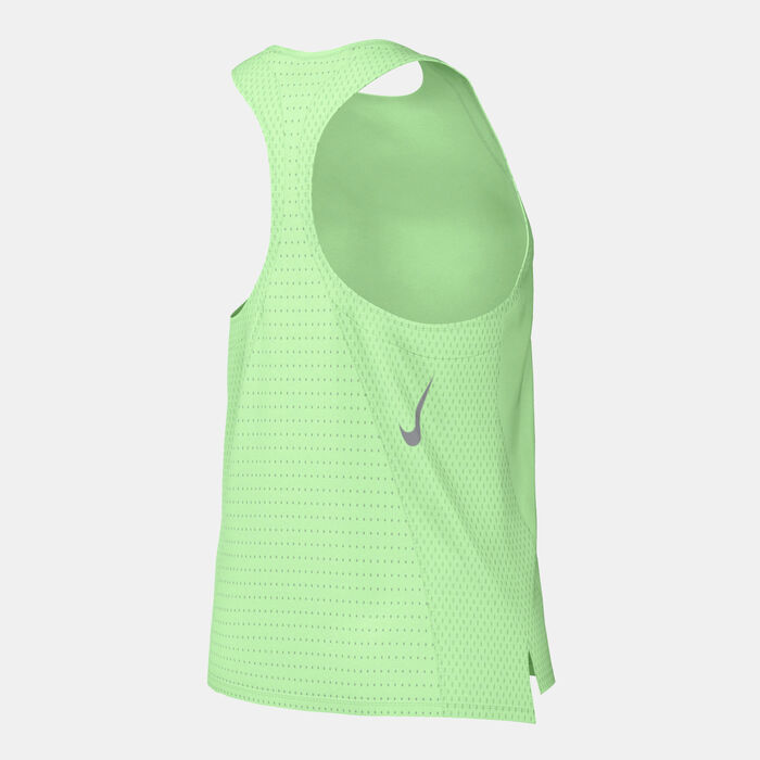 Nike Women's Dri-FIT Race Running Singlet Green Nike Women's Dri-FIT Race Running Singlet Green image number 1