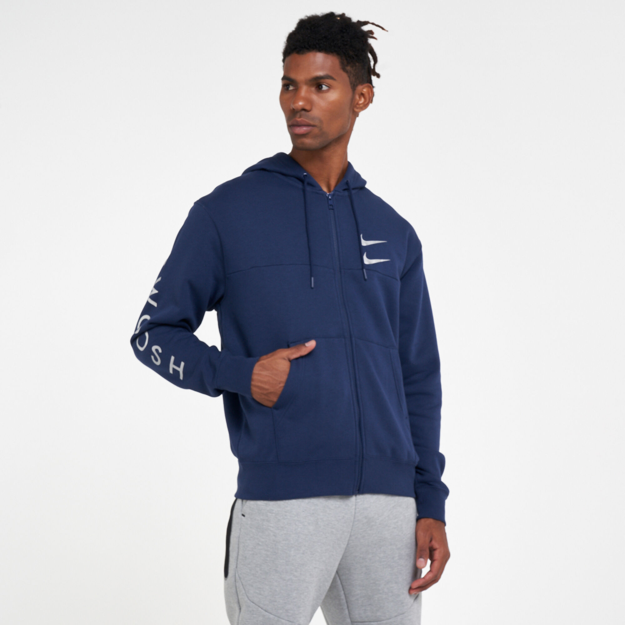 Buy Nike Men s Sportswear Swoosh SBB Full zip Hoodie Blue in KSA SSS