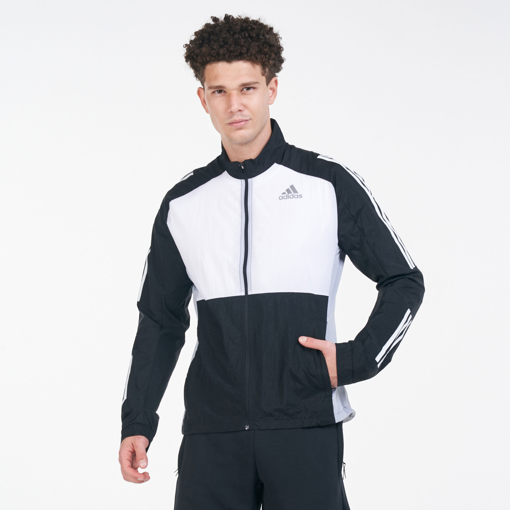 White track hotsell jacket mens