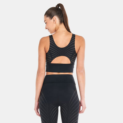 PUMA Women's FOREVER Luxe Graphic Training Sports Bra Black