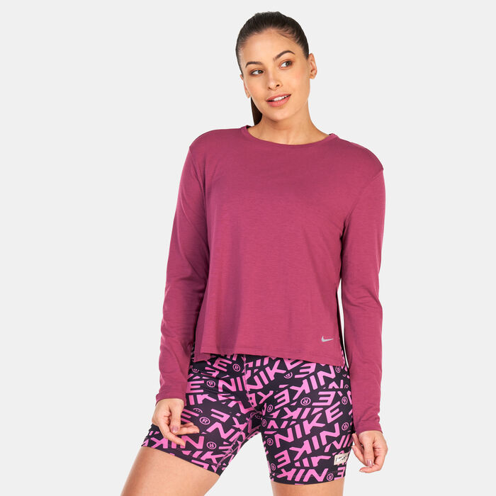 Nike Women's Yoga Dri-FIT Long-Sleeve Top Purple image number 0