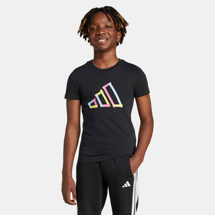adidas Kids' Tech Logo Graphic T-Shirt Black image number 0
