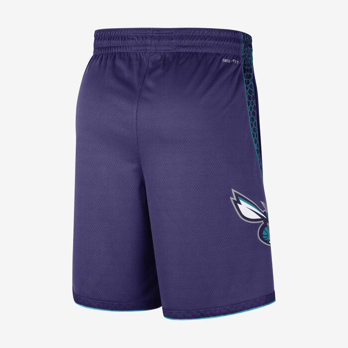 Jordan Men's NBA Charlotte Hornets Statement Edition Dri-FIT Swingman Basketball Shorts Purple Jordan Men's NBA Charlotte Hornets Statement Edition Dri-FIT Swingman Basketball Shorts Purple image number 1