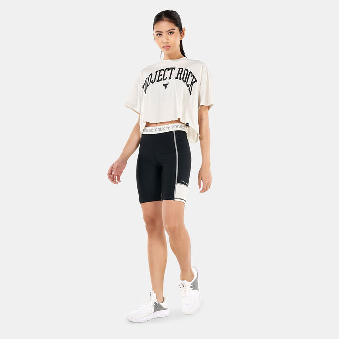 Under Armour Women's Project Rock T-Shirt White Under Armour Women's Project Rock T-Shirt White image number 2
