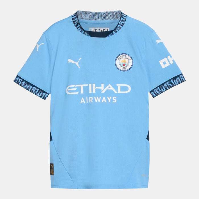 PUMA KIds' Manchester City 24/25 Home Replica Football Jersey Blue PUMA KIds' Manchester City 24/25 Home Replica Football Jersey Blue image number 0