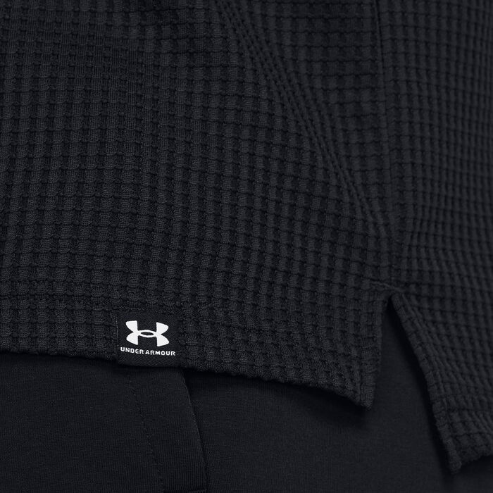 Under Armour Men's Rival Waffle Hoodie Black Under Armour Men's Rival Waffle Hoodie Black image number 2