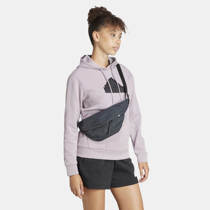 adidas Women's Future Icons Badge of Sport Hoodie Purple adidas Women's Future Icons Badge of Sport Hoodie Purple image number 2