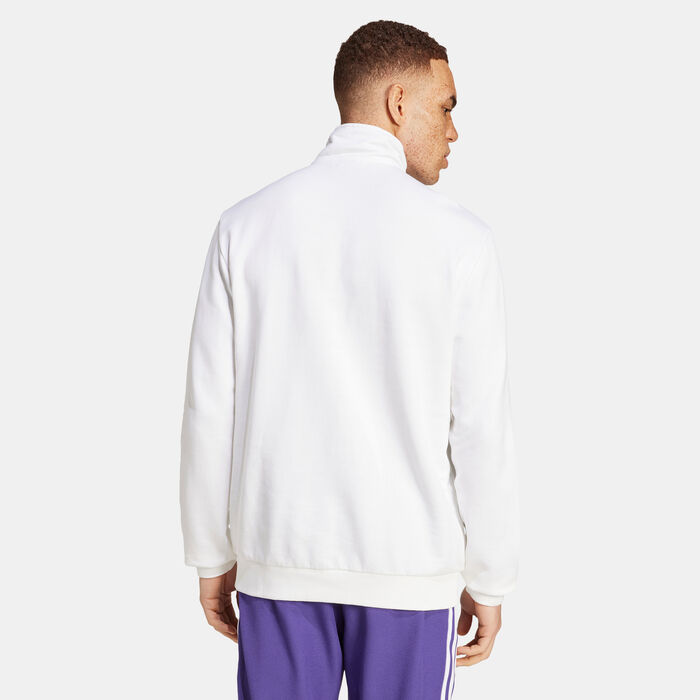 adidas Men's Real Madrid Terrace Icons 1/2-Zip Top White adidas Men's Real Madrid Terrace Icons 1/2-Zip Top White image number 1