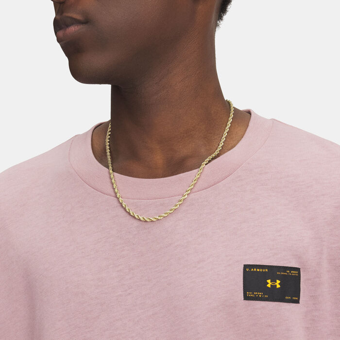 Under Armour Men's Woven Label Heavyweight T-Shirt Pink Under Armour Men's Woven Label Heavyweight T-Shirt Pink image number 2