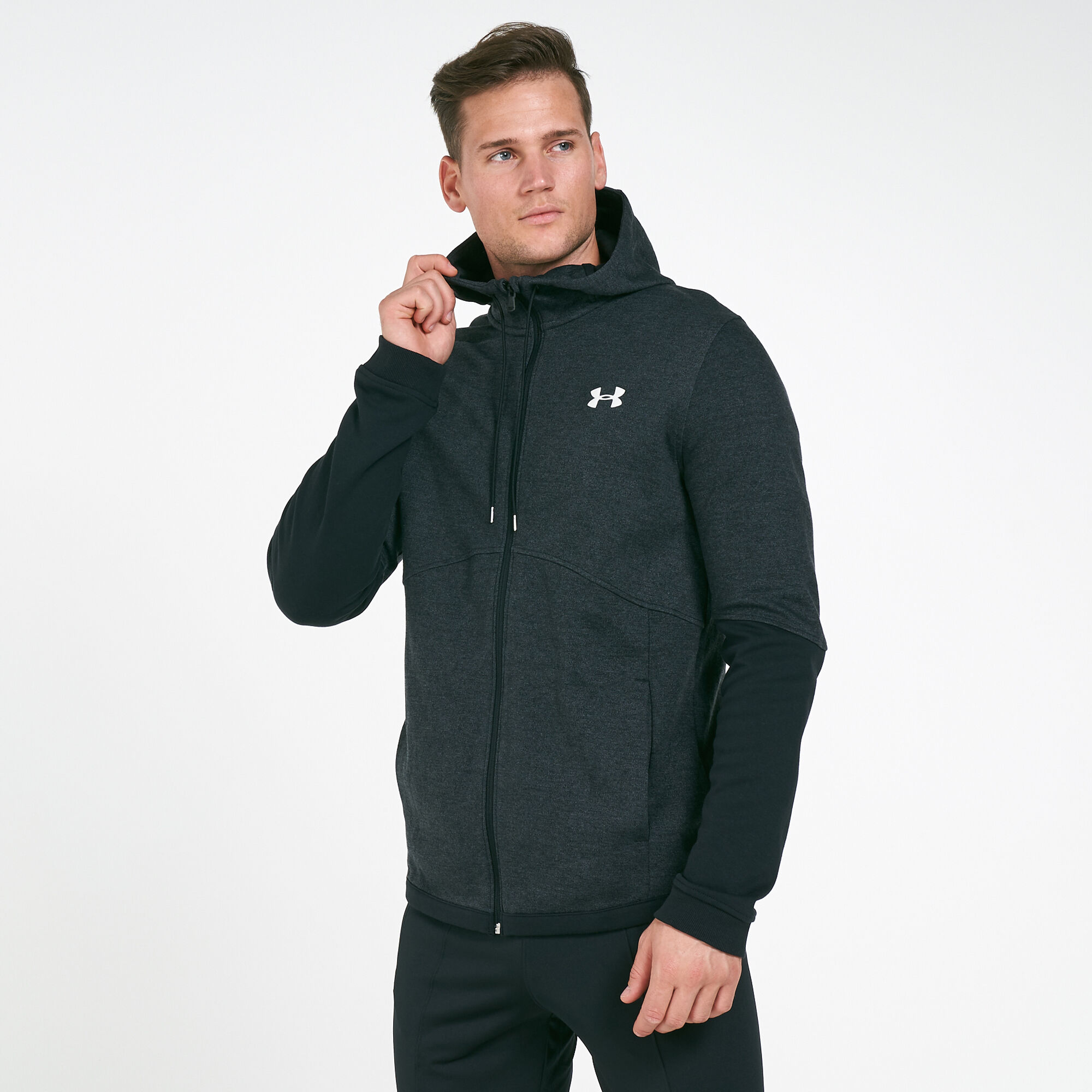 Men's ua double knit full top zip hoodie