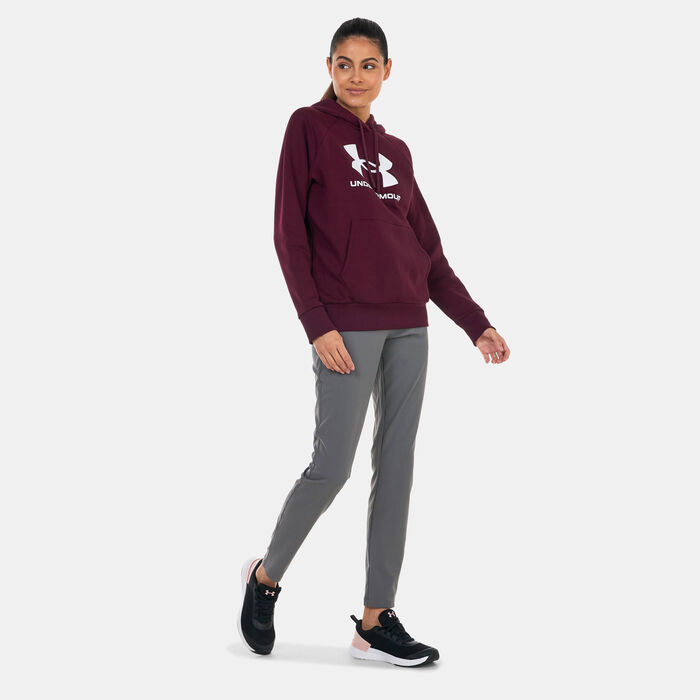 Under Armour Women's UA Rival Fleece Big Logo Hoodie Red Under Armour Women's UA Rival Fleece Big Logo Hoodie Red image number 2