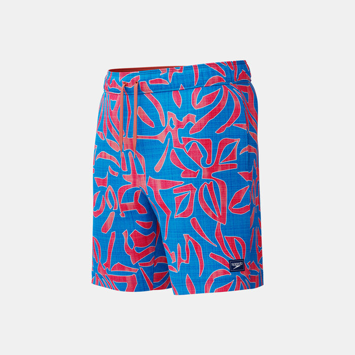 Speedo Men's Print Redondo Edge Volley Swimming Trunks Blue Speedo Men's Print Redondo Edge Volley Swimming Trunks Blue image number 3