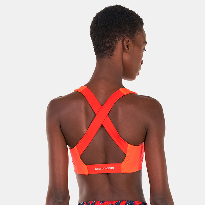 New Balance Women's Fuel Sports Bra Red image number 1
