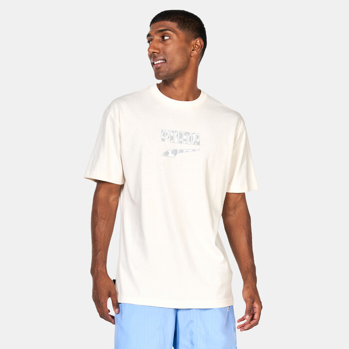 PUMA Men's DOWNTOWN Logo Graphic T-Shirt Ivory PUMA Men's DOWNTOWN Logo Graphic T-Shirt Ivory image number 0