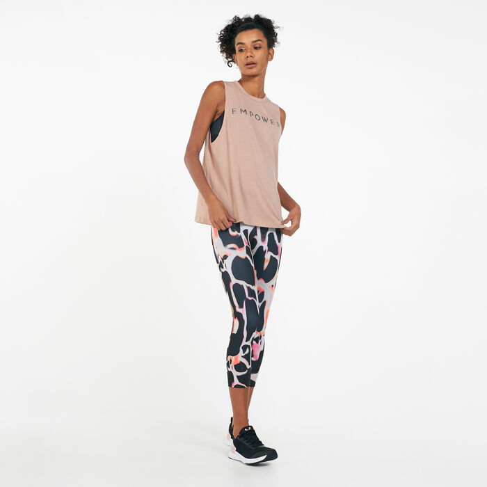 Women's UA RUSH™ Electric Printed Crop Leggings Women's UA RUSH™ Electric Printed Crop Leggings image number 2
