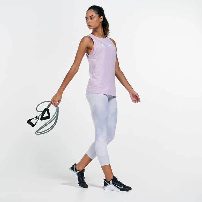Nike Women's One Icon Clash Crop Leggings Grey Nike Women's One Icon Clash Crop Leggings Grey image number 2