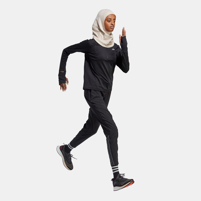 adidas Women's Run Icons 3-Stripes Sport Hijab Beige adidas Women's Run Icons 3-Stripes Sport Hijab Beige image number 2