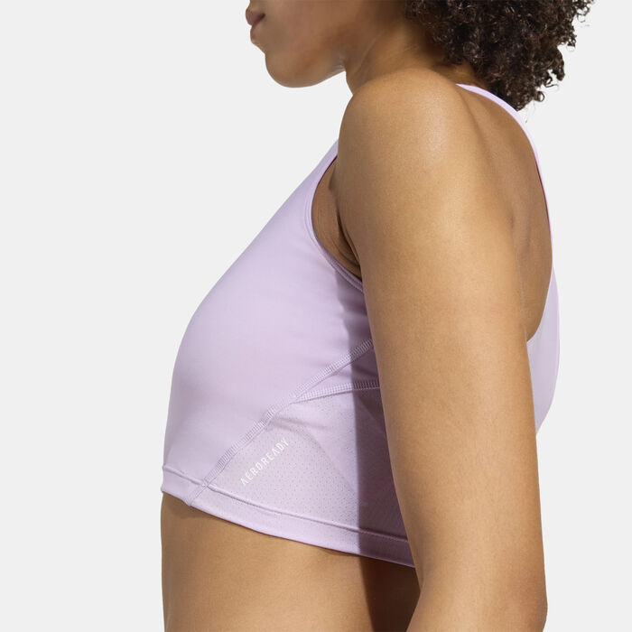 adidas Women's Adizero Essentials Running Crop Top Purple image number 3
