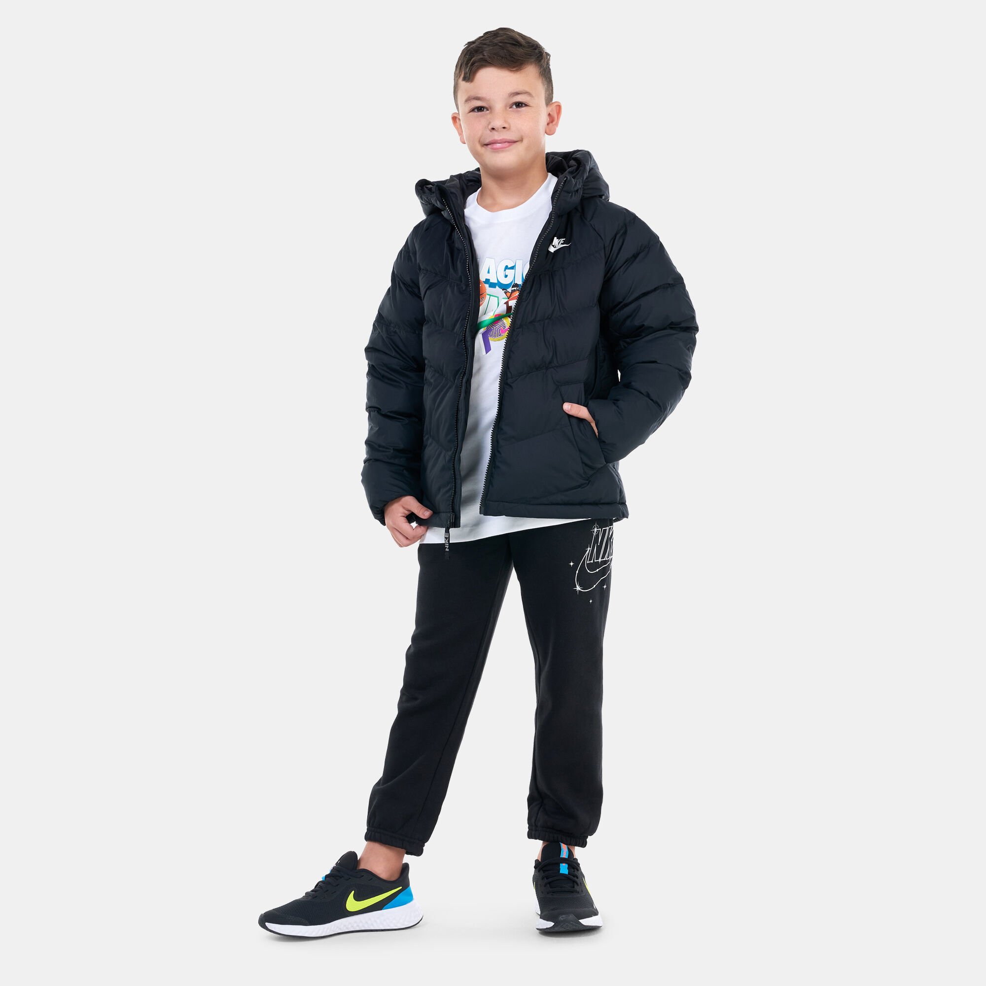 Kids Sportswear Synthetic Fill Hooded Puffer Jacket Older Kids