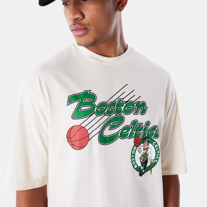 New Era Men's NBA Boston Celtics Script T-Shirt Beige New Era Men's NBA Boston Celtics Script T-Shirt Beige image number 2