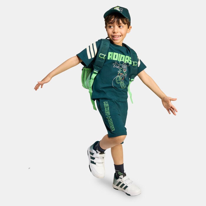 adidas Kids' Disney Mickey Mouse T-Shirt And Shorts Set Green adidas Kids' Disney Mickey Mouse T-Shirt And Shorts Set Green image number 2