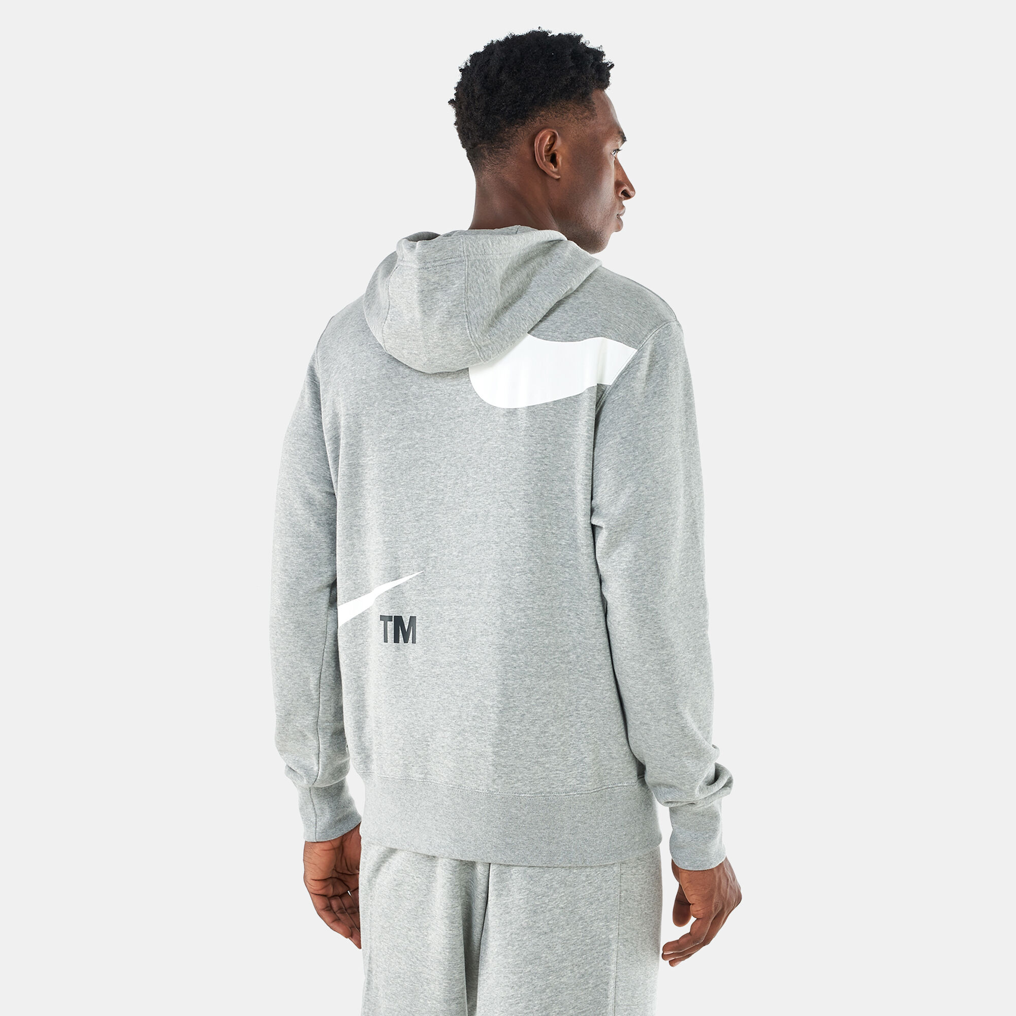 Buy Nike Men s Sportswear Swoosh Pullover Semi Brushed Back Hoodie
