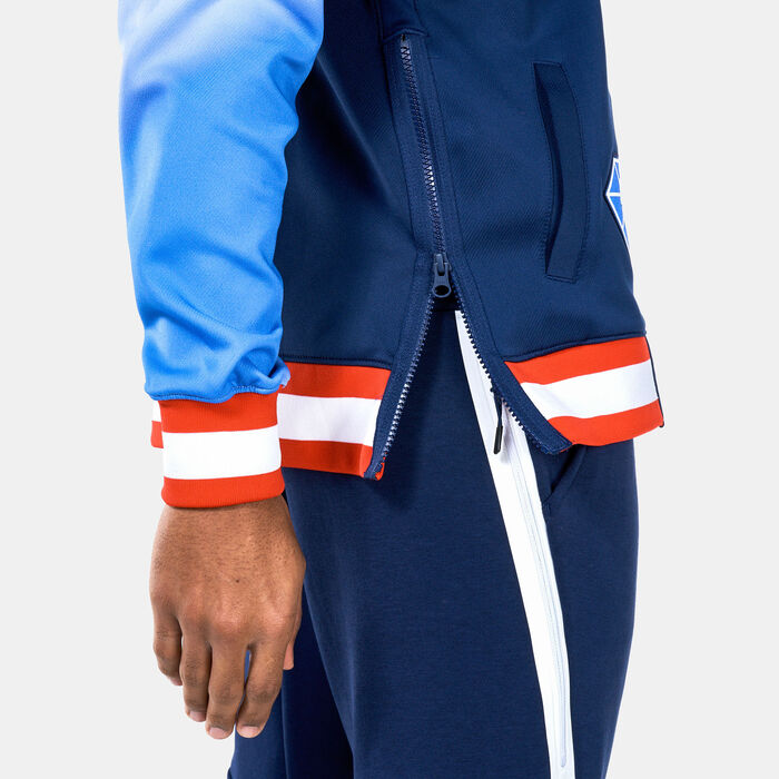 Nike Men's 2021-22 City Edition Brooklyn Nets Blue Full Showtime Full Zip Long Sleeve Jacket, Medium