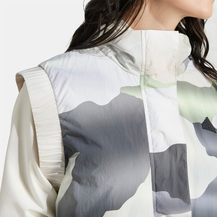 adidas Women's City Escape Printed Crop Vest Green image number 3