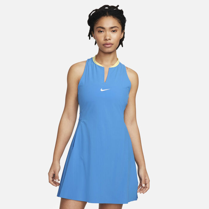 Nike Women's Dri-FIT Advantage Tennis Dress Blue Nike Women's Dri-FIT Advantage Tennis Dress Blue image number 0