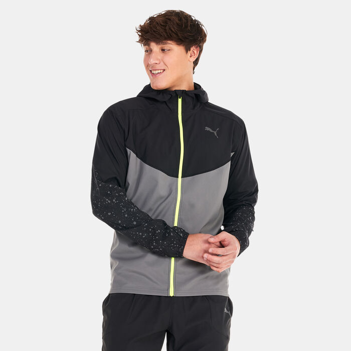 PUMA Men's Reflective Printed Woven Running Jacket Grey PUMA Men's Reflective Printed Woven Running Jacket Grey image number 0