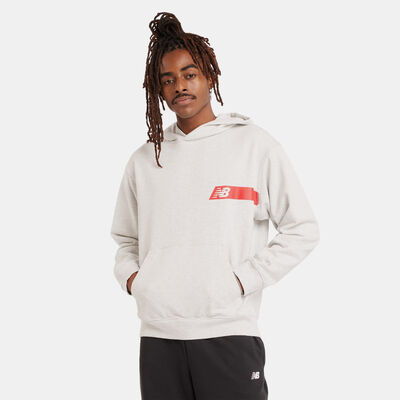 New Balance Men's Athletics French Terry Player Hoodie White New Balance Men's Athletics French Terry Player Hoodie White