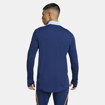 adidas Men's Real Madrid Tiro 24 Football Training 1/4-Zip Top Blue adidas Men's Real Madrid Tiro 24 Football Training 1/4-Zip Top Blue