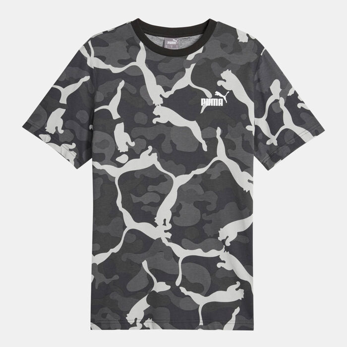 PUMA Men's ESS+ Camo Allover Print T-Shirt Black image number 0