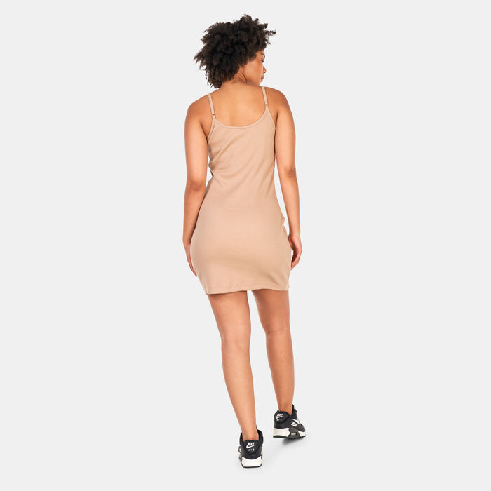 Nike Women's Sportswear Essential Ribbed Dress Brown Nike Women's Sportswear Essential Ribbed Dress Brown image number 1