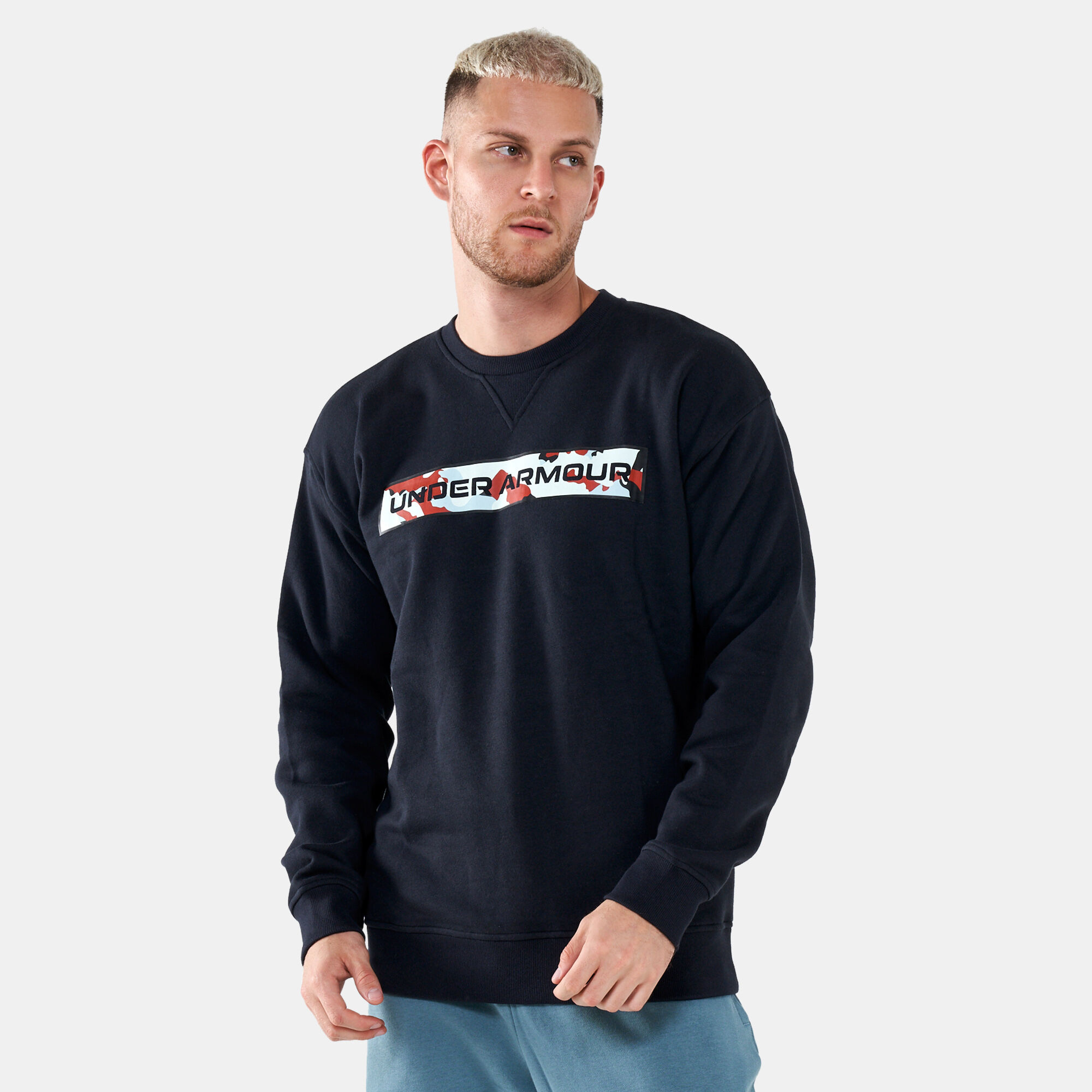 Buy Under Armour Men s UA Rival Fleece Camo Wordmark Crew