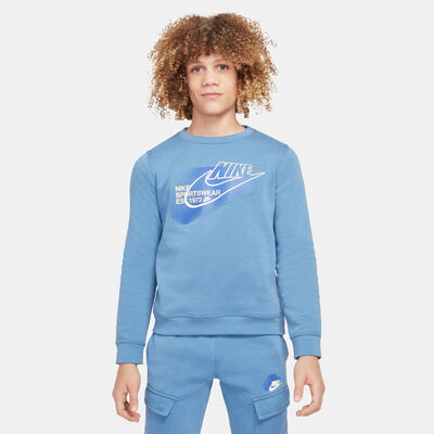 Nike Kids' Sportswear Standard Issue Sweatshirt Blue Nike Kids' Sportswear Standard Issue Sweatshirt Blue