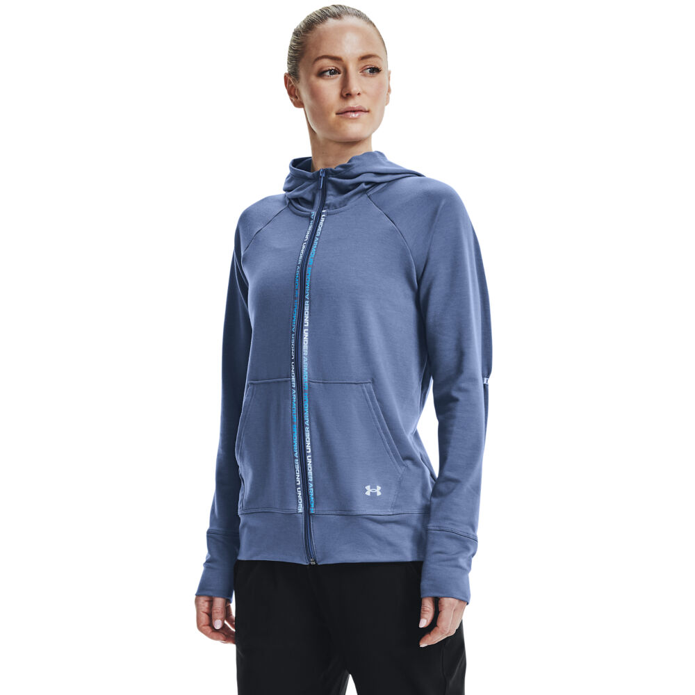 Women s UA Rival Terry Taped Full Zip Hoodie Blue Under Armour in KSA SSS