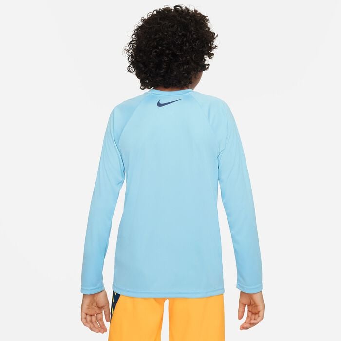 Nike Swim Kids' Swim Long-Sleeve Hydroguard Blue Nike Swim Kids' Swim Long-Sleeve Hydroguard Blue image number 6