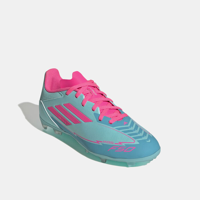 adidas Kids' F50 League Messi Firm/Multi-Ground Football Shoes Pink image number 1