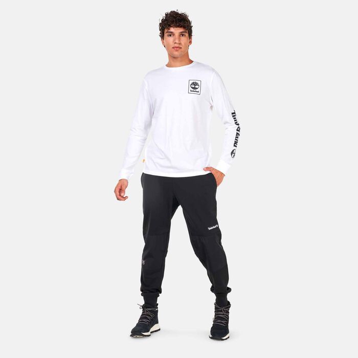 Timberland Men's Stack Logo Long Sleeve T-Shirt White Timberland Men's Stack Logo Long Sleeve T-Shirt White image number 2