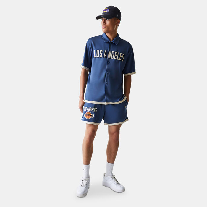 New Era Men's NBA Los Angeles Lakers Team Logo Shorts Blue New Era Men's NBA Los Angeles Lakers Team Logo Shorts Blue image number 2