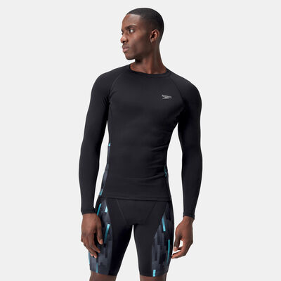 Speedo Mens Endurance+ Splice Swimming Rashguard Black Speedo Mens Endurance+ Splice Swimming Rashguard Black