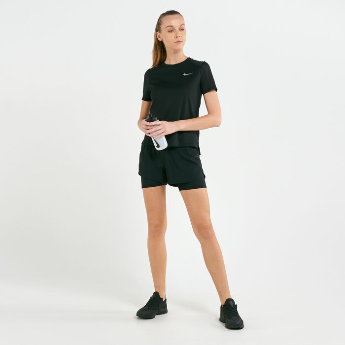 Nike Women's Eclipse 2-in-1 Running Shorts Black image number 2