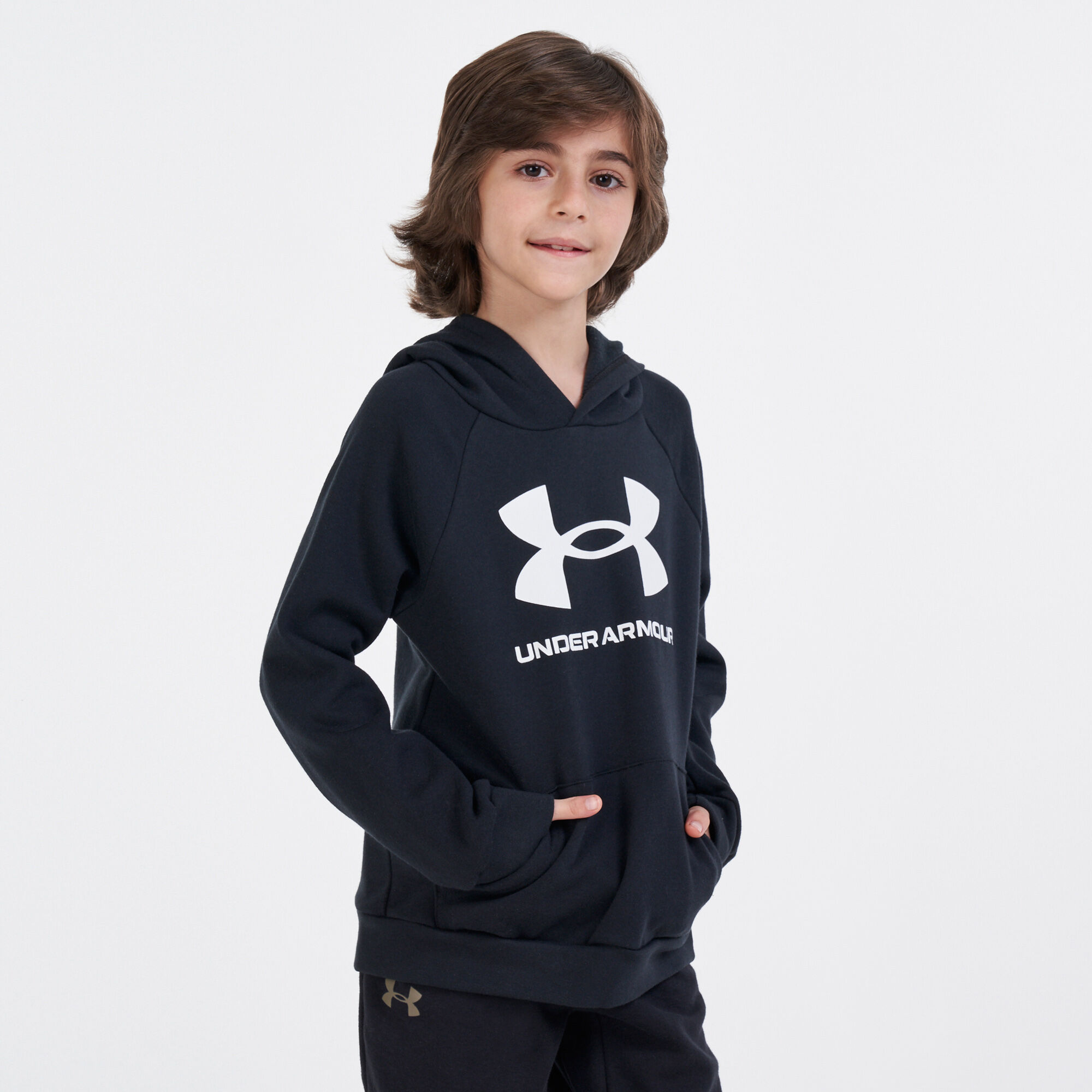 Buy Under Armour Kids UA Rival Fleece Big Logo Hoodie Black in