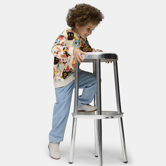 PUMA Kids' Moody Cat Allover Print Sweatshirt White image number 2