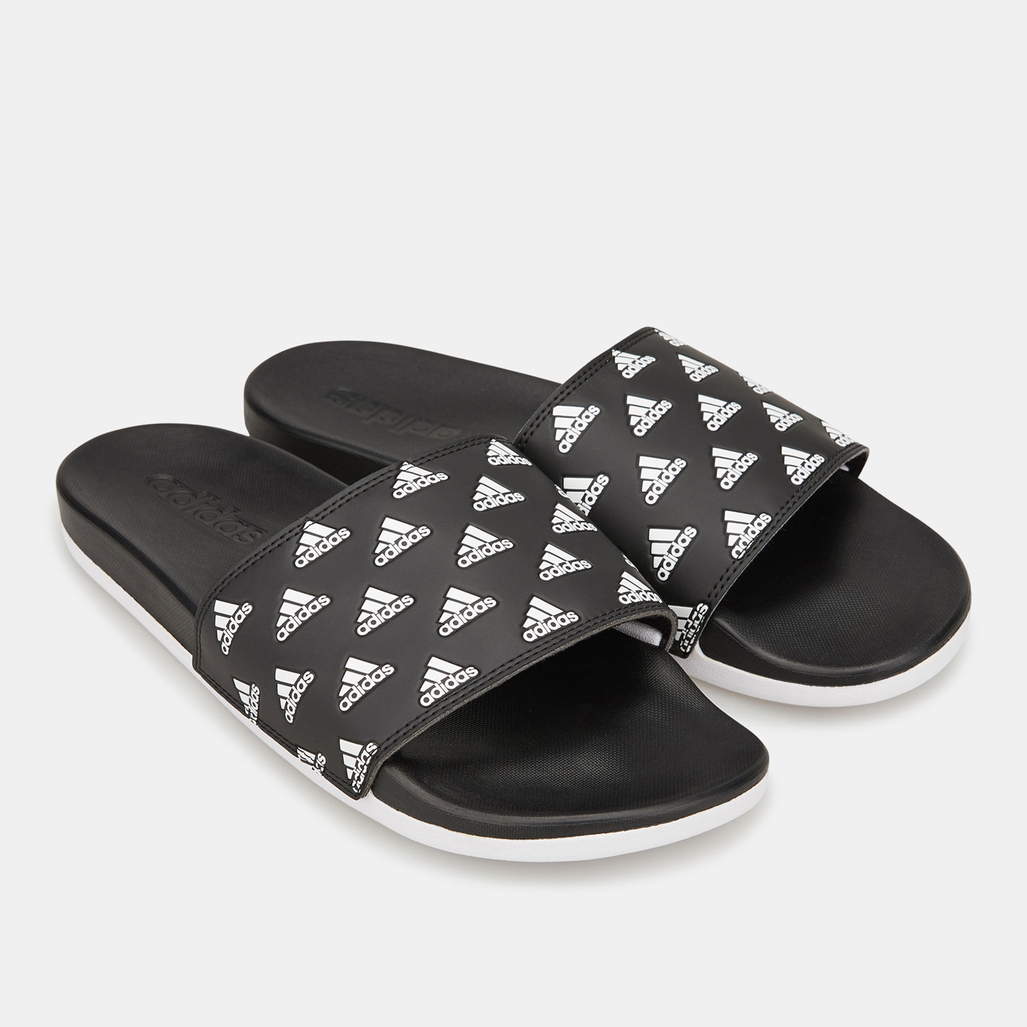 Adidas three outlet stripe slides