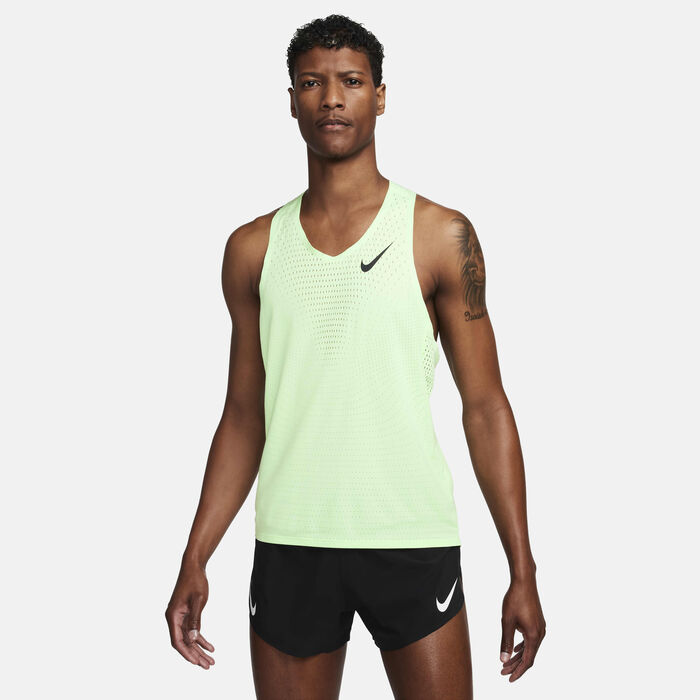 Nike Men's AeroSwift Dri-FIT ADV Running Vest Green image number 0