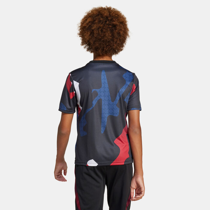adidas Kids' Manchester United 24/25 Pre-Match Football Top Red adidas Kids' Manchester United 24/25 Pre-Match Football Top Red image number 1